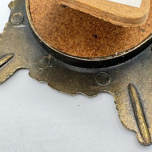 Hollywood Regency Ornate Gold Tone Oval Filigree Picture Frame Italy 4.5" - Picture 6 of 14